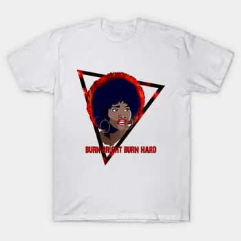 Футболка женская The Last Afro Burn Bright Burn Hard Harajuku Print Kawaii футболка летняя женская футболка с коротким рукавом топ футболка S