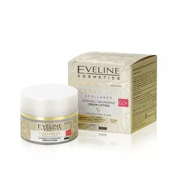 Интенсивно питательный крем - лифтинг для лица Eveline Ceramides & Collagen 60+ 50мл