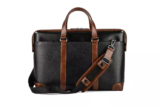 Мужская деловая сумка Pebble Black-Brown