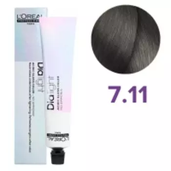 L'Oreal Professionnel - Полуперманентный краситель без аммиака Dia Light, тон 7.11 блондин интенсивный пепельный, 50 мл