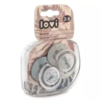 Lovi - Пустышка Lovi динамическая силикон Botanic для мальчика 3-6 мес 2шт
