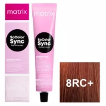 Matrix - Безаммиачный краситель SoColor Sync Pre-Bonded, 8RC+ светлый блондин красно-медный, 90 мл