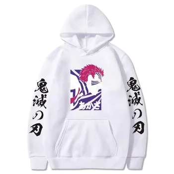 Cartoon Demon Slayer Hoodies Japanese Anime Kimetsu No Yaiba Harajuku Akaza Sweatshirts Oversized Winter Hoodies S