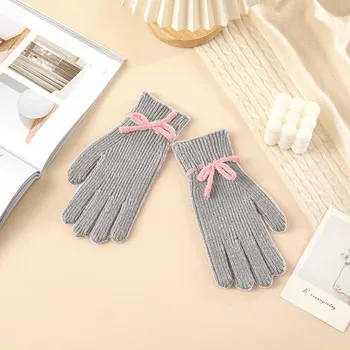 Gloves Knitted Warm New Year Women s Winter Gloves Cycling Cold Wind and Freezing Anti-freeze Hand Finger Exposed Touch Screen Gloves