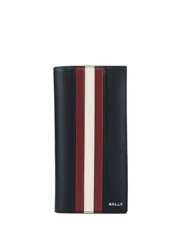 Кожаный кошелек с двойным сложением Bally, черный