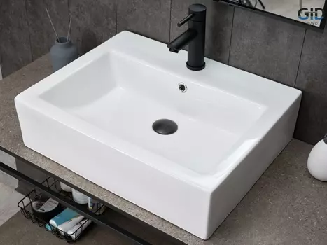 Раковина Gid Geometrico N9157 накладная 57х45,5 белая