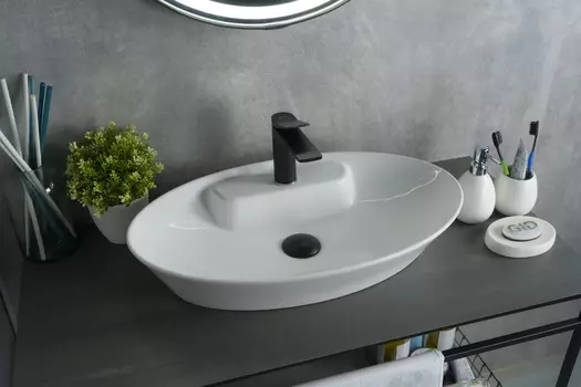 Раковина Gid Lago N9398 накладная 61х37 см, белая