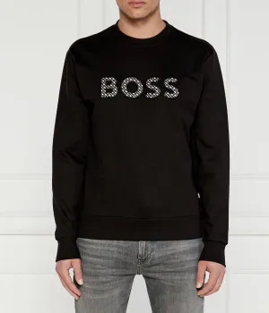 Толстовка мужская Boss с логотипом и круглым вырезом, черный