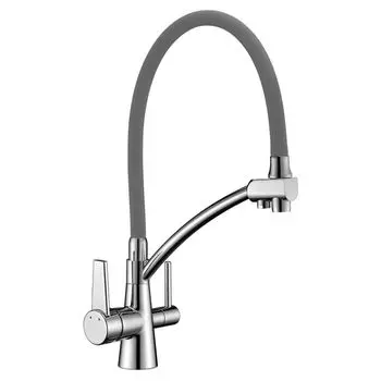 Смеситель для кухни Lemark Comfort LM3071C-Gray с подключением к фильтру