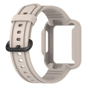 Ремешок + чехол подходит для Redmi Watch 2/Mi Watch Lite 2, силиконовый встроенный ремешок для Redmi Watch/Mi Watch Lite, аксессуары для часов Redmi watchMi Watch Lite белый