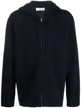 Lanvin худи с вышитым логотипом, синий