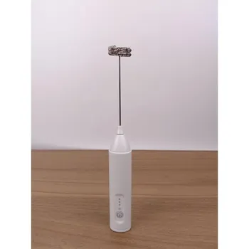 МИНИ-Вспениватель для молока, перезаряжаемый через USB, 3 скорости, пенообразователь, миксер для взбивания кофе, электрическая ручка, блендер, венчик для взбивания яиц, инструменты для приготовления горячих блюд белый