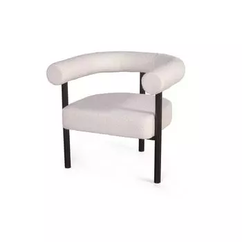 Кресло Biggi, букле Turin ivory / опоры черные