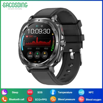 SACSODING Новые здоровые кровяное давление кислород мочевая кислота умные часы для мужчин ЭКГ+ППГ фитнес-трекер часы Bluetooth вызов спортивные умные часы