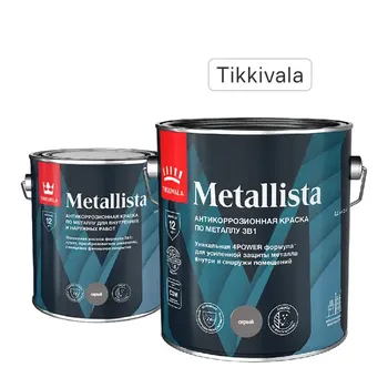 Грунт-эмаль по ржавчине 3 в 1 Tikkurila Metallista гладкая цвет серый 2.3 л