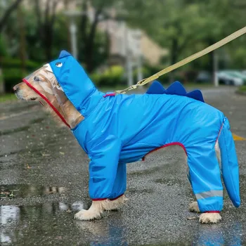 Плащ для собак, водонепроницаемый, Dogface, дождевик для больших собак, куртка, светоотражающий регулируемый плащ для собак с капюшоном, товары для домашних животных XXXL жёлтый/зелёный