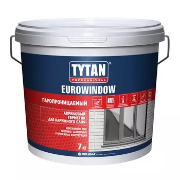герметик акриловый TYTAN Professional Eurowindow паропроницаемый 7кг белый, арт.18249