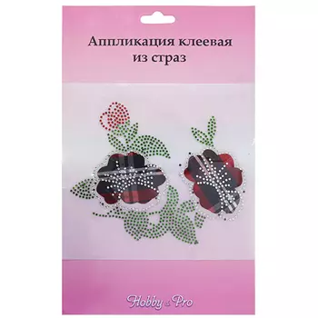 ADS018 Аппликация из страз 'Цветы' 15*11,7см Hobby&amp;Pro