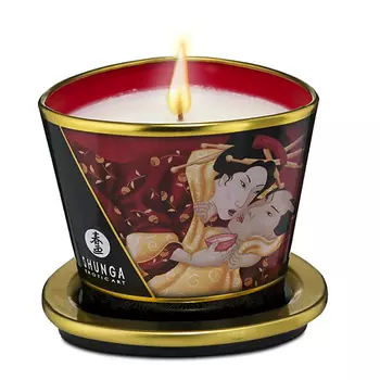 SHUNGA Массажное аромамасло в виде свечи Клубничное вино 170