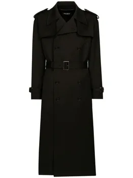 Dolce & Gabbana двубортный тренч, черный