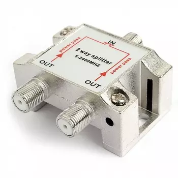 Разветвитель F-2xF, серебристый Cablexpert (AS-TV-PP-02)