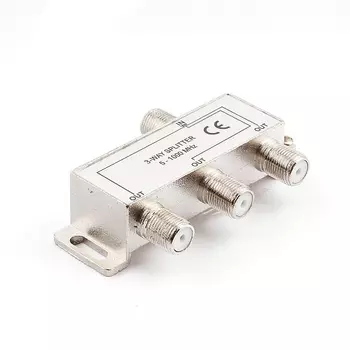 Разветвитель F-3xF(F), серебристый Cablexpert (AS-TV-03)