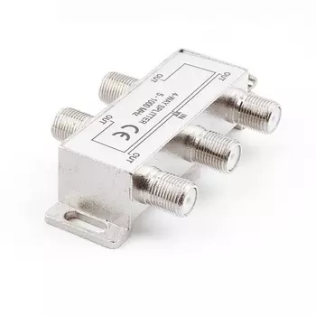 Разветвитель F-4xF(F), серебристый Cablexpert (AS-TV-04)