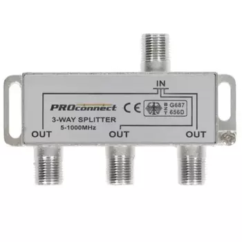 Разветвитель TV-IN-3xTV-OUT, серебристый Proconnect (05-6022)