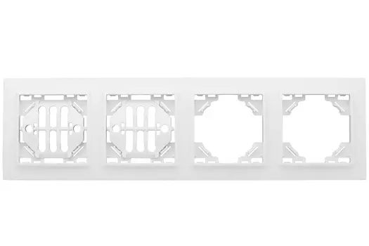 Рамка EKF Basic Минск, горизонтальная, 4-поста, белый (ERM-G-304-10)