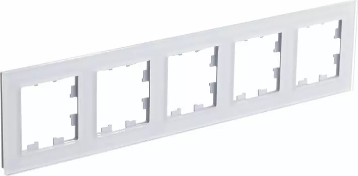 Рамка Schneider Electric AtlasDesign Nature, 5-постов, белое стекло (ATN320105)