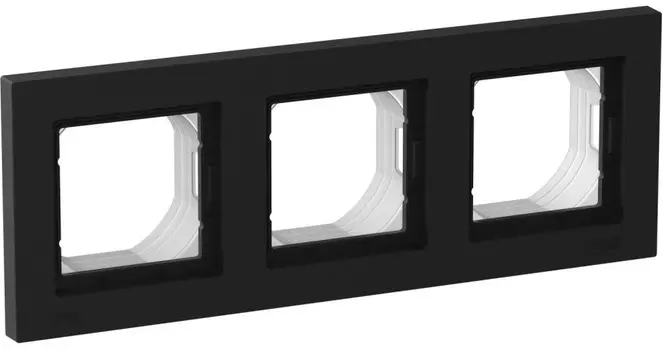 Рамка Systeme Electric AtlasDesign Aqua, 3-поста, карбон (ATN441003)