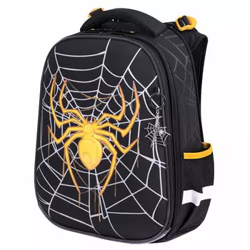 Ранец Brauberg Premium Venomous spider, анатомическая, вентилируемая, формоустойчивая спинка, 2 отделения, черный/желтый (271355)