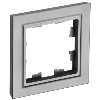Рамка IEK BRITE РУ-1-БрС, горизонтальная и вертикальная, 1-пост, сталь (BR-M12-K46)
