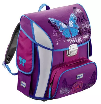 Ранец Step By Step BaggyMax Simy Butterfly, ортопедическая, жесткая, 2 отделения, фиолетовый (919932)