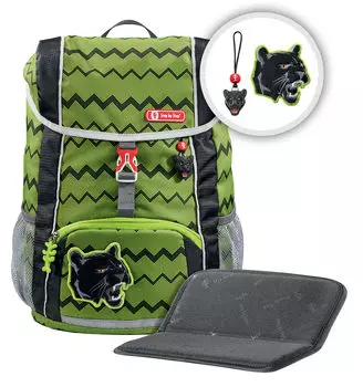 Ранец Step By Step Kid Wild Cat 2 предмета, ортопедическая, жесткая, 2 отделения, зеленый (183702)