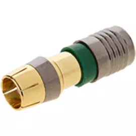 Разъем Kramer CON-COMP-RCA/M/RG-6-GOLD 99-9810603 (RCA RG-6) RCA (RG6RCAU) компрессионные "позолоченные" для коаксиального кабеля RG-6 (BC-1X)