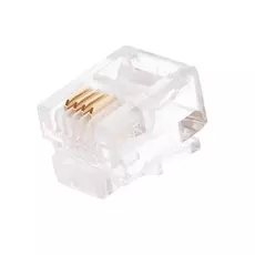 Коннектор NikoMax NMC-RJ64RE06UC1-100 телефонный RJ11/6P4C, Кат.3, покрытие 6мкд, под многожильный кабель, уп-ка 100шт