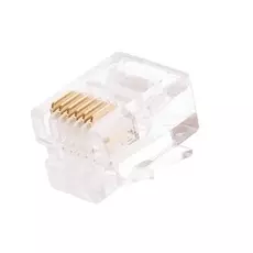 Коннектор NikoMax NMC-RJ66RE06UC1-100 телефонный RJ12/6P6C, Кат.3, покрытие 6мкд, под многожильный кабель, уп-ка 100шт