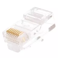 Коннектор NikoMax NMC-RJ88RZ50UD1-100 под витую пару RJ45/8P8C, Кат.5e, покрытие 50мкд, универсальный, уп-ка 100шт