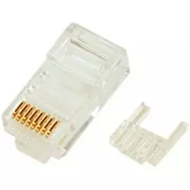 Коннектор NikoMax NMC-RJ88RZ50UE3-100 под витую пару RJ45/8P8C, Кат.6, покрытие 50мкд, универсальный, с длинной вставкой, уп-ка 100шт