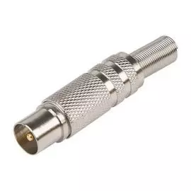 Разъем Rexant 05-2011 штекер TV никелированный c пружиной (100 шт)