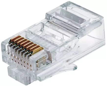 Разъем Space Technology St-RJ4501 прозрачный 8 контактов и защелку, максимальное/номинальное напряжение: 125 В, ток макс. допустимый: 1,5А, сопротивле