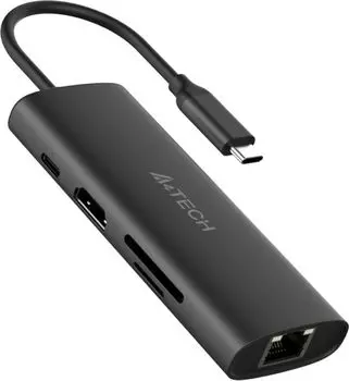 Разветвитель A4Tech DST-80C USB-C 2порт. серый 1909755