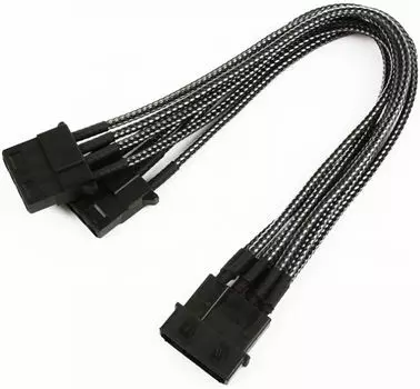 Разветвитель Nanoxia NX4PY2EC 4-pin MOLEX в 2 х 4-pin MOLEX, 20см, индивидуальная оплетка, карбон