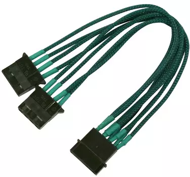 Разветвитель Nanoxia NX4PY2EG 4-pin MOLEX в 2 х 4-pin MOLEX, 20см, индивидуальная оплетка, зеленый