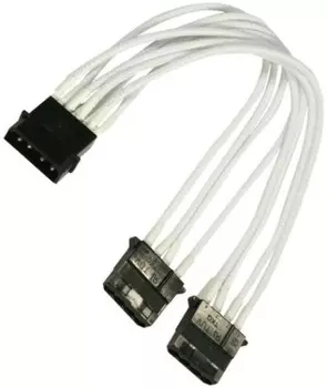 Разветвитель Nanoxia NX4PY2EW 4-pin MOLEX в 2 х 4-pin MOLEX, 20 см, индивидуальная оплетка, белый