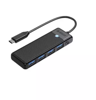 Разветвитель Orico PAPW4A-C3-015-BK-EP с 4xUSB-A 3.0, 5 Гбит/с, подключение через USB-C, кабель 0,15м, чёрный