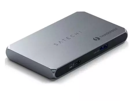 Разветвитель Satechi ST-T4SHM-EU Thunderbolt 4 Slim Hub, серый космос