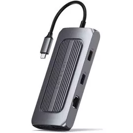 Разветвитель Satechi ST-UCMXAM USB Type-C/2*USB, 2*USB Type-C, HDMI, RJ45, mini Jack, SD, micro SD, серый