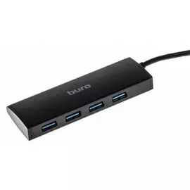 Разветвитель USB 2.0 Buro BU-HUB4-0.5-U3.0 4порт. черный